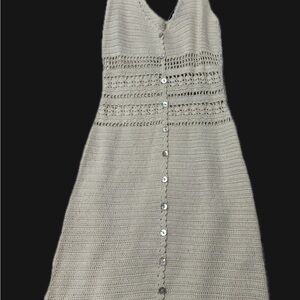 Forever 21 Beige Button-Down Midi Dress